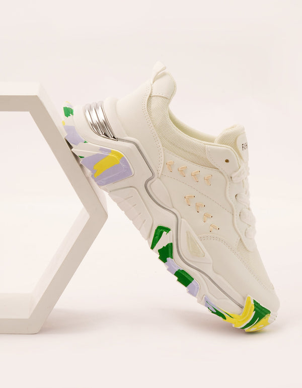 Fusion Dynamics White Chunky Sneakers