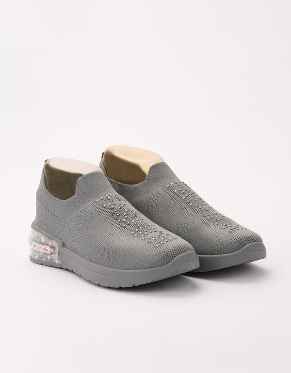 Slate Crystal Comfort Slip-Ons