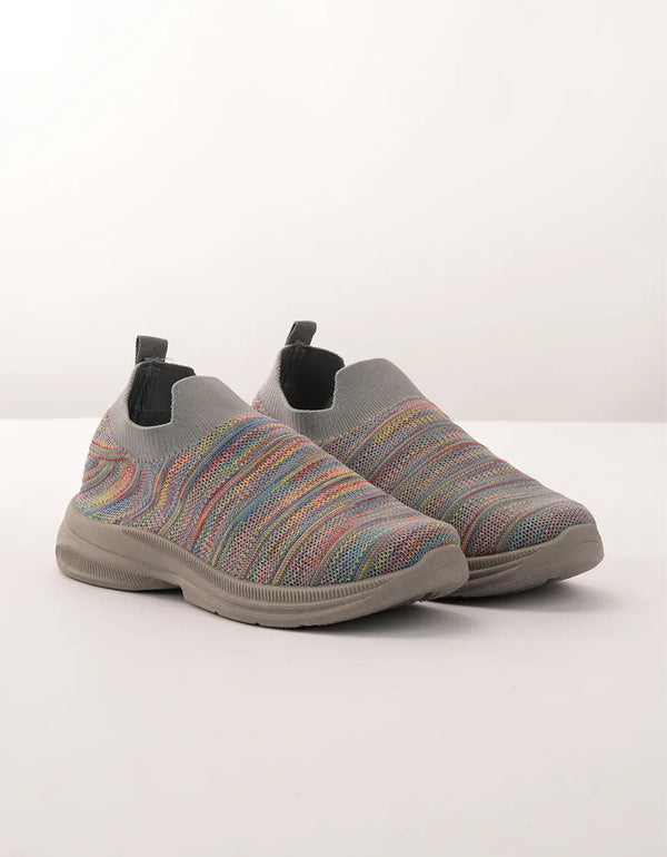 Women Gray Spectrum Slip-On Sneakers